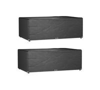 vidaXL Housses de salon de jardin 2 pcs 12 œillets rectangulaire 3155351 Noir G