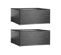 vidaXL Housses pour salon de jardin 2 pièces 16 œillets 250x250x90 cm carré Noir