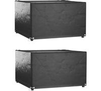 Housses de salon de jardin 2 pcs 8 œillets 132x132x80 cm carré