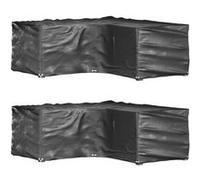 vidaXL Housses pour salon de jardin en forme de L - 2 pcs - 12 œillets - Noir - Polyéthylène