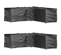 vidaXL Housses pour salon de jardin Forme L 2 pièces Polyéthylène 12 œillets 250x250x90 cm Noir