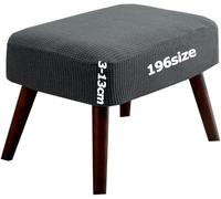 Housses de Tabourets de Bar de Pouf Élastique Housse Ottomane Couverture Tabouret Protection Repose-Pieds pour Chambre Rond Carré Rectangulaire Jacquard Lavable 3-13cm Hauteur Sur Mesure(Gray,30 x 30