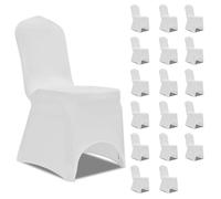 Housses élastiques de chaise - vidaXL - Blanc - 18 pièces - Tissu élastique - 90% polyester - 10% élasthanne