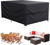 Housses imperméables pour mobilier d'extérieur - rectangulaires - en tissu Oxford 600D robuste - coupe-vent - résistantes aux UV - housses pour mobilier d'extérieur - noir - 190 x 120 x 74 cm