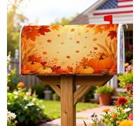 Housses magnétiques de boîte aux lettres citrouilles rustiques, feuilles de blé d'automne pour décoration de jardin, terrasse, 45,7 x 53,3 cm