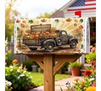 Housses magnétiques de boîte aux lettres de camion, style rustique, citrouilles, blé, orange, pour décoration de jardin, terrasse, 53,3 x 64,9 cm