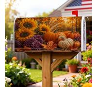 Housses magnétiques de boîte aux lettres de tournesol rustique, citrouilles de blé d'automne pour décoration de jardin, cour, 45,7 x 53,3 cm