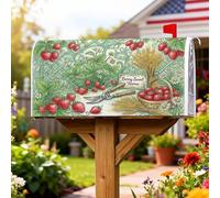 Housses magnétiques de boîte aux lettres en forme de fraise, fleurs de blé rustique, décorations pour boîte aux lettres verte d'été, décoration pour porche, 45,7 x 53,3 cm