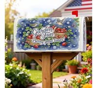 Housses magnétiques pour boîte aux lettres motif fraises, oiseaux rustiques, fleurs printanières, bleu printemps, décoration pour extérieur, jardin, cour, 53,3 x 64,5 cm
