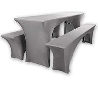 Housses pour chaises de brasserie, lot de 3, en tissu extensible, pour chaises de 70 cm ou 50 cm de large, es Oeko-Tex Standard 100, couleur anthracite, 50 x 220 cm