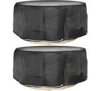 Housses pour meubles de jardin 2 pcs 10 œillets Ø260x90 cm rond Noir G