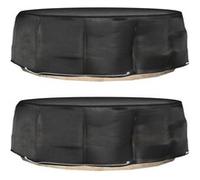 Housses pour salon îlot 2 pcs 10 œillets Ø236x67 cm rond Noir G