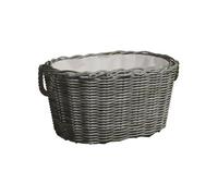 vidaXL Panier à Bois de Chauffage avec Poignées Porte-bûches Rangement Transport Panier à Linge Stockage de Légumes Foyer 59x42x28 cm Gris Saule