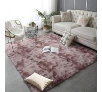 HOUXINZ Tapis de Salon Moelleux à Poils Longs 140 x 140 cm Lavable en Machine Tapis de Salon Moderne à Poils Longs Décoration pour Chambre à Coucher, Rose Pourpre