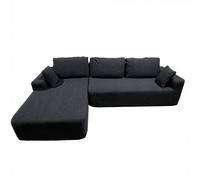 Concept Usine Canapé d'angle Hove 3 places en velours côtelé gris anthracite