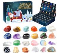 HoveeLuty Calendrier de l'Avent en Cristal, Calendrier de l'Avent Noël 24 Jours 2026, Compte à rebours Noël en minerai Cristal Naturel pour Les Enfants, Tout-Petit Vert 2026