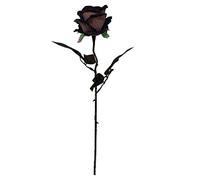 HoveeLuty Halloween Rose Artificielle Fausse Rose Noire Simple avec Tige de la Tige de la tacle Fausse Flore Fleurs Noires Fleurs artificielles Halloween 1pc