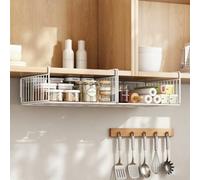 Hovoto Lot de 2 paniers suspendus pliables - 32,2 x 29,6 x 14,9 cm - En métal - Pour cuisine, bureau, garde-manger, salle de bain, placard