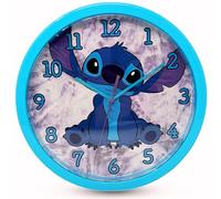 HOVUK Disney Stitch Horloge murale 25 cm - Montre pour enfants - Horloge pédagogique pour enfants, horloge sonore minimaliste pour chambre d'enfant, cadran coloré, horloge analogique pour enfants de 3
