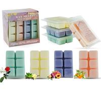 HOVUK Lot de 8 cires parfumées florales de 241 g - Cire parfumée forte, cubes de cire parfumée pour la maison - Parfum de rose, prune, jasmin, vanille