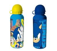 HOVUK Sonic Lot de 2 bouteilles d'eau réutilisables en aluminium pour garçons Jaune et bleu 21 cm 500 ml