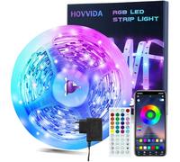 HOVVIDA Ruban LED 10M, 1 Rouleau, 30 LED/Mètre, 24V RVB Bande LED, 300 LED, APP et Télécommande, Synchronisation de la Musique, Mode Minuterie, pour Chambre, Salle de Jeux, Fête, Festival