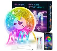 HOVVIDA Ruban LED 10M, 1x10M, 30 LED/Mètre, 24V RVB Bande LED, 300 LED, APP et Télécommande, Synchronisation de la Musique, Mode Minuterie, pour Chambre, Salle de Jeux, Fête, Festival