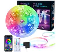 HOVVIDA Ruban LED 15m, LED Chambre 15m, Bande LED, 450 LED, 30 LED/Mètre | 1x15m, 24V, APP et Télécommande, Synchronisation de la Musique, Mode Minuterie, pour Chambre, Salle de Jeux, Fête, Festival