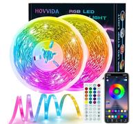 HOVVIDA Ruban LED 30M, 30 LED/Mètre, 2x15M, 24V RVB Bande LED, 900 LED, APP et Télécommande, Synchronisation de la Musique, Mode Minuterie, pour Chambre, Salle de Jeux, Fête, Festival