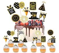HOWAF 20 Decoration Nouvel An 2027 Cupcake Toppers, Bonne Année Cupcake Toppers Happy New Year Topper de Gâteau pour Décorations de Gâteau Fournitures Nouvelle Année, Deco Jour de l'An 2027