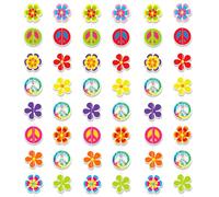 HOWAF 6 Guirlande Hippie Accessoires Hippie, Guirlande de Fête à Thème Hippie des Années 60 Bannière Découpe de Signe de la Paix Fleurs Rétro Groovy pour Décorations de Hippie Thème des Années 60 70