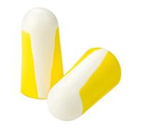Howard Leight Bilsom 303L Bouchons d'Oreille à Usage Unique en Mousse de Polyuréthane, Taille L, Forme Cylindre, Jaune et Blanc, SNR 33 dB, 1005073 (Boîte de 200 Paires Individuelles)