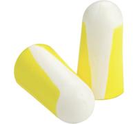Howard Leight Bilsom 303S Bouchons d'Oreille à Usage Unique en Mousse Polyuréthane, Taille S, Forme Cylindre, Jaune et Blanc, SNR 33 dB, 1005074 (Boîte de 200 Paires)