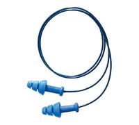 Howard Leight Bouchons d'Oreille SmartFit avec Cordelette, Réutilisables et Détectables, Taille Unique, Bleu, SNR 30 dB, 1012522 (Pack de 50 Paires Emballées Individuellement)