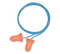 Howard Leight MAX Bouchons d'Oreille à Usage Unique Avec Cordelette en Mousse Polyuréthane, Taille Unique, Cloche-Forme, Orange et Turqoise, SNR 37 dB, 3301130 (Boîte de 100 Paires)