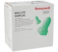 Howard Leight Maximum Lite Bouchons d'Oreille à Usage Unique, Taille Universelle, Vert, Forme Cloche, Non-Cordé, Utilisation en Construction, SNR 38 dB, 3301120 (Boîte de 200 Paires)