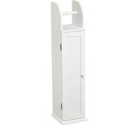 HowHomely | Armoire de salle de bain avec support de papier toilette - Étagère de salle de bain - blanc - 20 x 18 x 79 cm