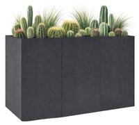 HOWHOMELY | Bac à fleurs - cache-pot - pot de fleurs sur roulettes - gris - 90 x 30 x 60 cm - pot de fleurs - pratique