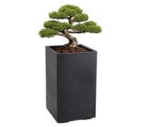 HowHomely | Bac à fleurs - Pot de fleurs - noir - 60 x 40 x 40 cm - Cache-pot sur roulettes - Pratique