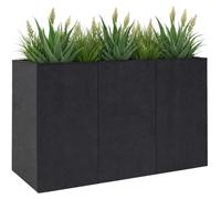 HOWHOMELY | Cache-pot - Pot de fleurs - Noir - 90 x 30 x 60 cm - Bac à fleurs - Sur roulettes - Style moderne