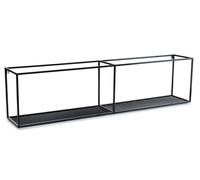 HowHomely Étagère murale noire en métal | Décoration murale de salon 30 x 120 x 20 cm | Étagère murale ou étagère de cuisine suspendue | Étagère pour chambre à coucher, salle de bain ou café