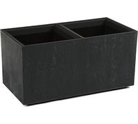 HowHomely | Jardinière - Betonique - 39x78 cm - Noir - Design moderne - Avec roulettes et écoulement