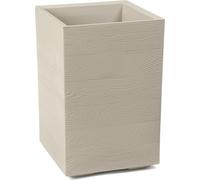 HowHomely | Jardinière - Betonique - 60x40 cm - Coffee Latte - Plastique recy e haute qualité - Avec roulettes