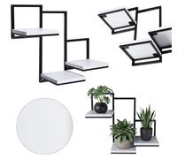 HowHomely | Jardinière murale pour 3 pots - blanche et noire - 57 x 21,5 x 50 cm - Support à fleurs