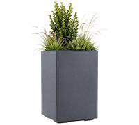 HowHomely : Jardinière, pot de fleurs, pot de plantation, H60x40x40 cm, sur roulettes, gris, décoration