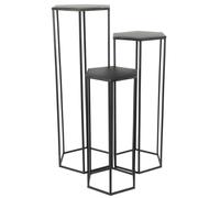 Support de plantes HowHomely, ensemble de 3 pièces, en métal noir, pour plantes d'intérieur