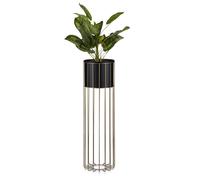 Howhomely porte-fleurs moderne avec couvercle 70 cm au grenier en métal - porte-plantes au design intéressant - cadre doré et couvercle noir au grenier - style