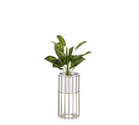 Howhomely Porte-fleurs moderne avec plante en métal 42 cm avec cadre doré et objets dans un design de loft branché