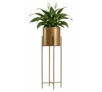 Howhomely | Porte-fleurs - Or - Hauteur 75 cm - En métal - Pour la maison et le balcon - Avec pot de fleurs