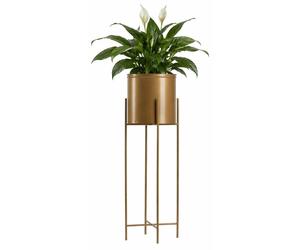 Howhomely | Porte-fleurs - Or - Hauteur 75 cm - En métal - Pour la maison et le balcon - Avec pot de fleurs